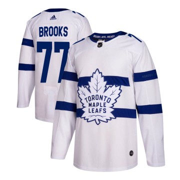 Authentic Adidas Men's Adam Brooks Toronto Maple Leafs 2018 Stadium Series Jersey - White