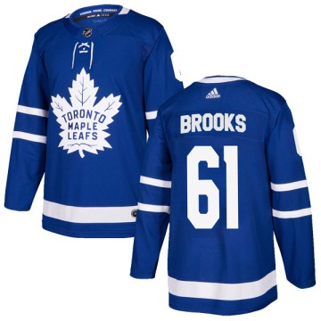 Authentic Adidas Men's Adam Brooks Toronto Maple Leafs Home Jersey - Blue