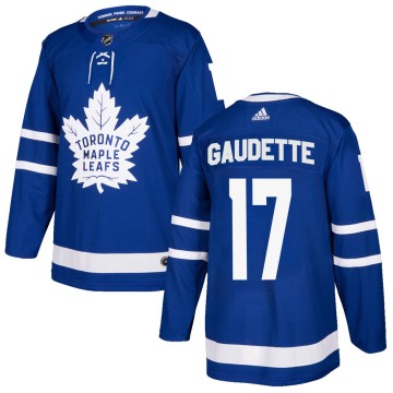 Authentic Adidas Men's Adam Gaudette Toronto Maple Leafs Home Jersey - Blue