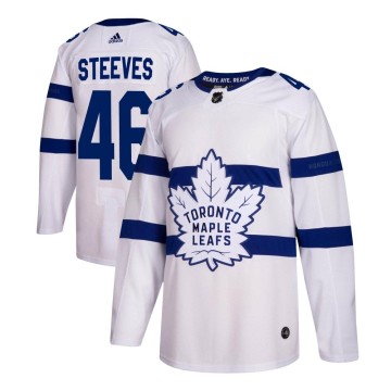 Authentic Adidas Men's Alex Steeves Toronto Maple Leafs 2018 Stadium Series Jersey - White