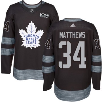 Authentic Adidas Men's Auston Matthews Toronto Maple Leafs 1917-2017 100th Anniversary Jersey - Black