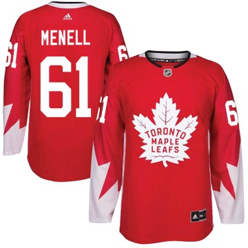 Authentic Adidas Men's Brennan Menell Toronto Maple Leafs Alternate Jersey - Red