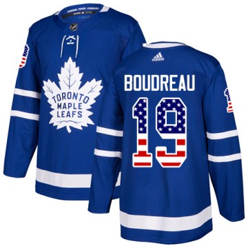 Authentic Adidas Men's Bruce Boudreau Toronto Maple Leafs USA Flag Fashion Jersey - Royal Blue