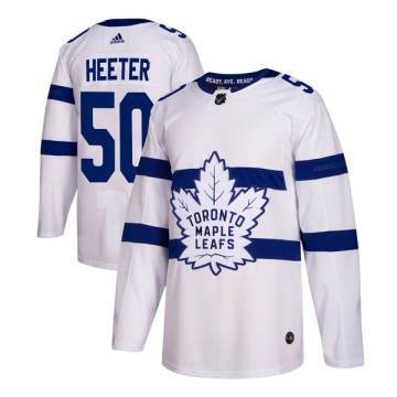 Authentic Adidas Men's Cal Heeter Toronto Maple Leafs 2018 Stadium Series Jersey - White