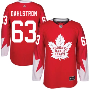 Authentic Adidas Men's Carl Dahlstrom Toronto Maple Leafs Alternate Jersey - Red