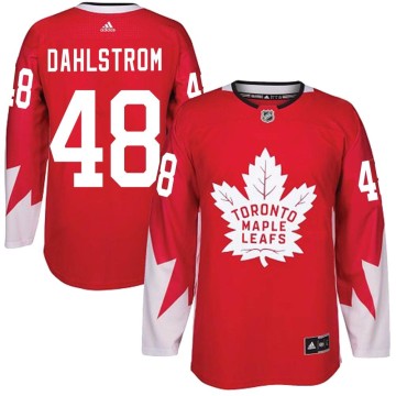 Authentic Adidas Men's Carl Dahlstrom Toronto Maple Leafs Alternate Jersey - Red