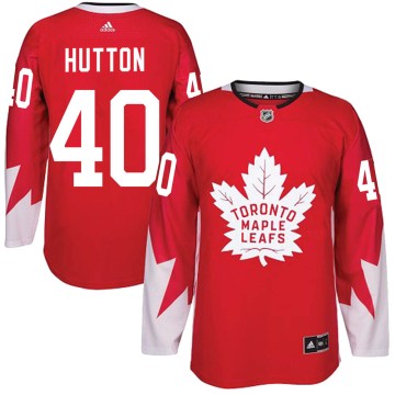 Authentic Adidas Men's Carter Hutton Toronto Maple Leafs Alternate Jersey - Red
