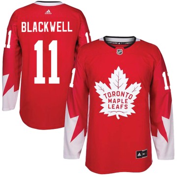 Authentic Adidas Men's Colin Blackwell Toronto Maple Leafs Red Alternate Jersey - Black
