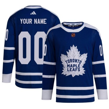 Authentic Adidas Men's Custom Toronto Maple Leafs Custom Reverse Retro 2.0 Jersey - Royal