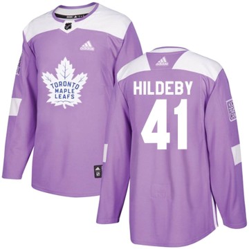 Authentic Adidas Men's Dennis Hildeby Toronto Maple Leafs Fights Cancer Practice Jersey - Purple