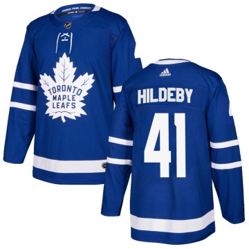 Authentic Adidas Men's Dennis Hildeby Toronto Maple Leafs Home Jersey - Blue