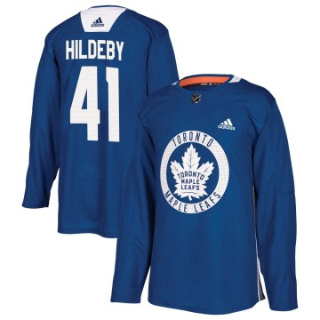 Authentic Adidas Men's Dennis Hildeby Toronto Maple Leafs Practice Jersey - Royal