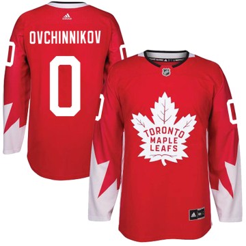Authentic Adidas Men's Dmitri Ovchinnikov Toronto Maple Leafs Alternate Jersey - Red