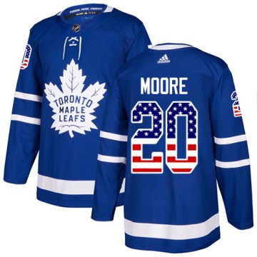Authentic Adidas Men's Dominic Moore Toronto Maple Leafs USA Flag Fashion Jersey - Royal Blue