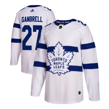 Authentic Adidas Men's Dylan Gambrell Toronto Maple Leafs 2018 Stadium Series Jersey - White