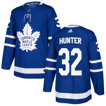 Authentic Adidas Men's Dylan Hunter Toronto Maple Leafs Home Jersey - Blue