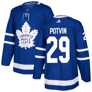 Authentic Adidas Men's Felix Potvin Toronto Maple Leafs Jersey - Blue