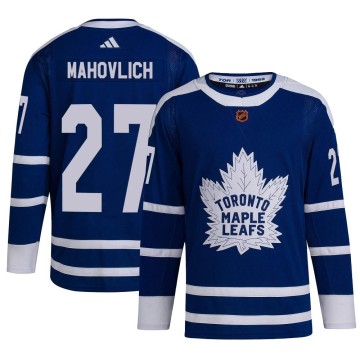 Authentic Adidas Men's Frank Mahovlich Toronto Maple Leafs Reverse Retro 2.0 Jersey - Royal