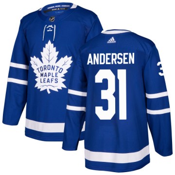 Authentic Adidas Men's Frederik Andersen Toronto Maple Leafs Jersey - Blue