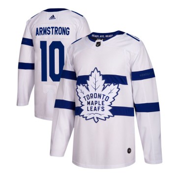 Authentic Adidas Men's George Armstrong Toronto Maple Leafs 2018 Stadium Series Jersey - White