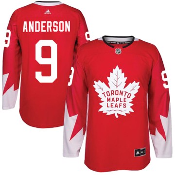 Authentic Adidas Men's Glenn Anderson Toronto Maple Leafs Alternate Jersey - Red