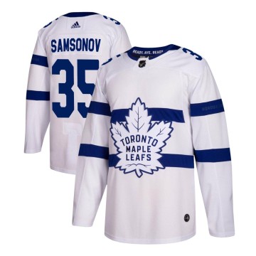 Authentic Adidas Men's Ilya Samsonov Toronto Maple Leafs 2018 Stadium Series Jersey - White