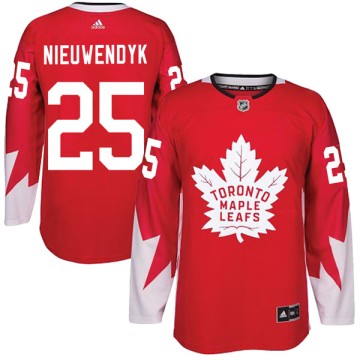 Authentic Adidas Men's Joe Nieuwendyk Toronto Maple Leafs Alternate Jersey - Red