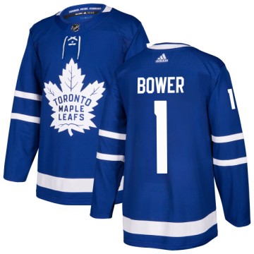 Authentic Adidas Men's Johnny Bower Toronto Maple Leafs Jersey - Blue