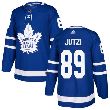 Authentic Adidas Men's Jon Jutzi Toronto Maple Leafs Home Jersey - Blue