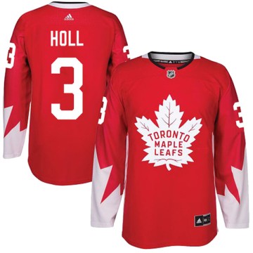 Authentic Adidas Men's Justin Holl Toronto Maple Leafs Alternate Jersey - Red