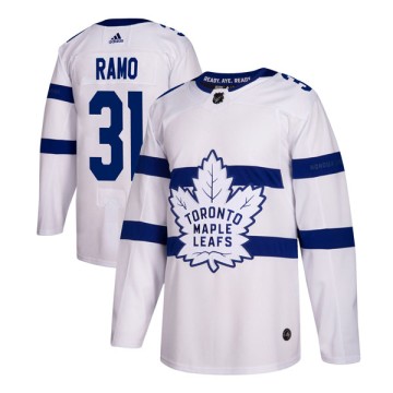 Authentic Adidas Men's Karri Ramo Toronto Maple Leafs 2018 Stadium Series Jersey - White