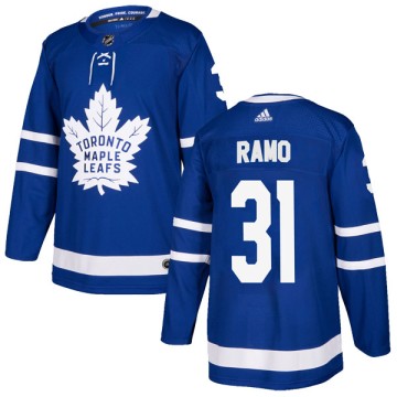 Authentic Adidas Men's Karri Ramo Toronto Maple Leafs Home Jersey - Blue