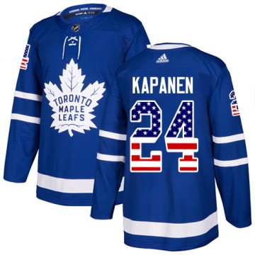 Authentic Adidas Men's Kasperi Kapanen Toronto Maple Leafs USA Flag Fashion Jersey - Royal Blue