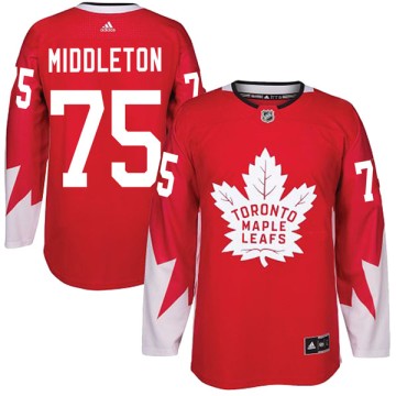Authentic Adidas Men's Keaton Middleton Toronto Maple Leafs Alternate Jersey - Red