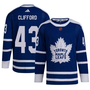 Authentic Adidas Men's Kyle Clifford Toronto Maple Leafs Reverse Retro 2.0 Jersey - Royal