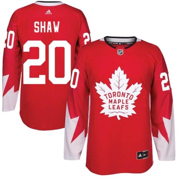 Authentic Adidas Men's Logan Shaw Toronto Maple Leafs Alternate Jersey - Red