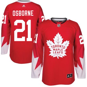 Authentic Adidas Men's Mark Osborne Toronto Maple Leafs Alternate Jersey - Red