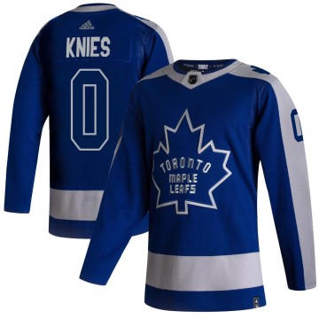 Authentic Adidas Men's Matthew Knies Toronto Maple Leafs 2020/21 Reverse Retro Jersey - Blue