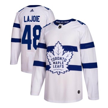 Authentic Adidas Men's Maxime Lajoie Toronto Maple Leafs 2018 Stadium Series Jersey - White