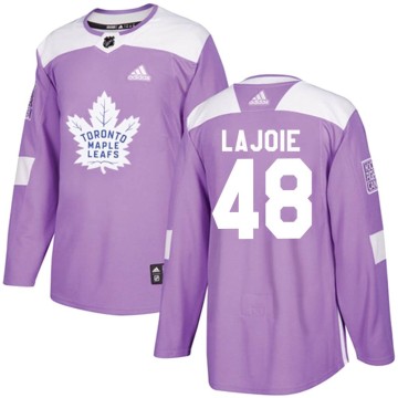 Authentic Adidas Men's Maxime Lajoie Toronto Maple Leafs Fights Cancer Practice Jersey - Purple
