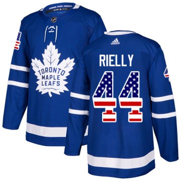 Authentic Adidas Men's Morgan Rielly Toronto Maple Leafs USA Flag Fashion Jersey - Royal Blue