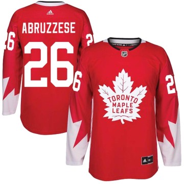 Authentic Adidas Men's Nicholas Abruzzese Toronto Maple Leafs Alternate Jersey - Red