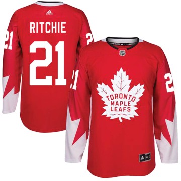 Authentic Adidas Men's Nick Ritchie Toronto Maple Leafs Alternate Jersey - Red