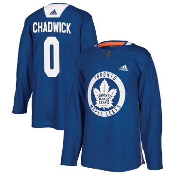 Authentic Adidas Men's Noah Chadwick Toronto Maple Leafs Practice Jersey - Royal