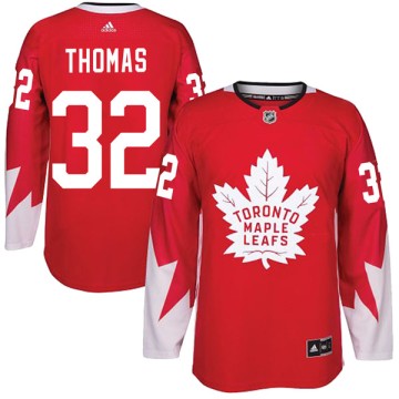 Authentic Adidas Men's Steve Thomas Toronto Maple Leafs Alternate Jersey - Red
