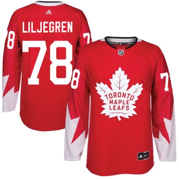 Authentic Adidas Men's Timothy Liljegren Toronto Maple Leafs Alternate Jersey - Red