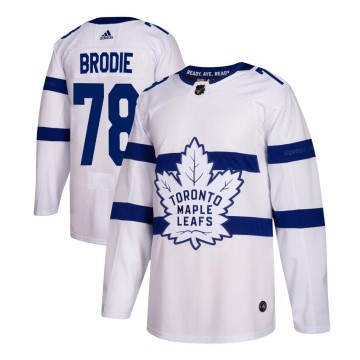 Authentic Adidas Men's TJ Brodie Toronto Maple Leafs 2018 Stadium Series Jersey - White