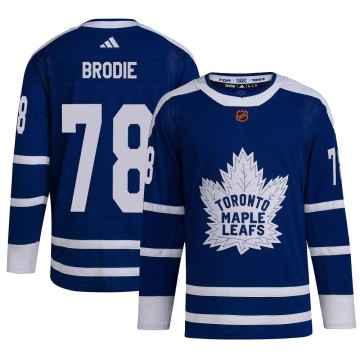 Authentic Adidas Men's TJ Brodie Toronto Maple Leafs Reverse Retro 2.0 Jersey - Royal