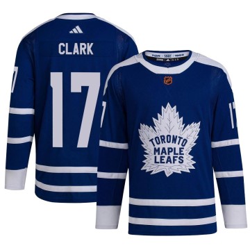 Authentic Adidas Men's Wendel Clark Toronto Maple Leafs Reverse Retro 2.0 Jersey - Royal