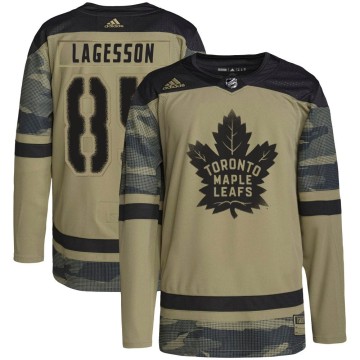 Authentic Adidas Men's William Lagesson Toronto Maple Leafs Military Appreciation Practice Jersey - Camo